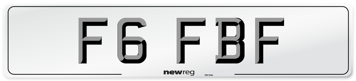 F6 FBF Number Plate from New Reg